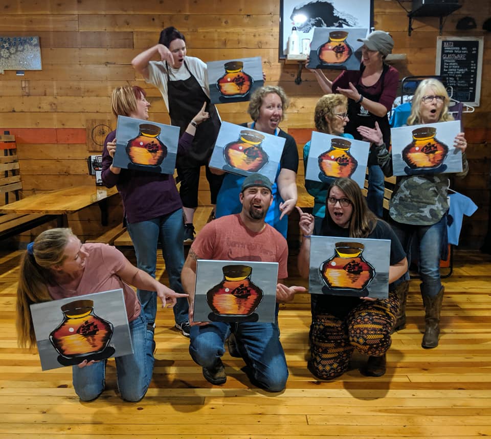 Creative Canvas Painting Party at Bias Brewing Kalispell Montana