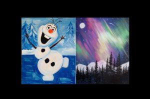 Marion School fundraiser painting party by creative canvas kalispell montana