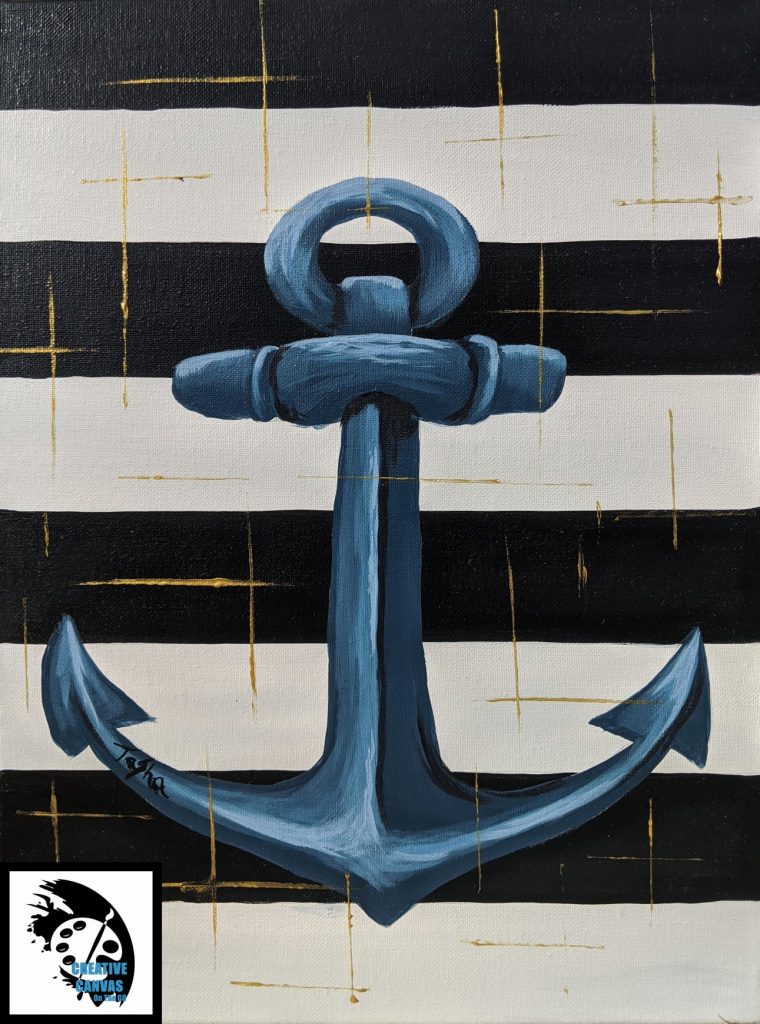 anchors up step by step acrylic painting tutorial